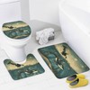 TOWINSFB 4Pcs Underwater Orcas Whale Shower Curtain, Starry Sky Star