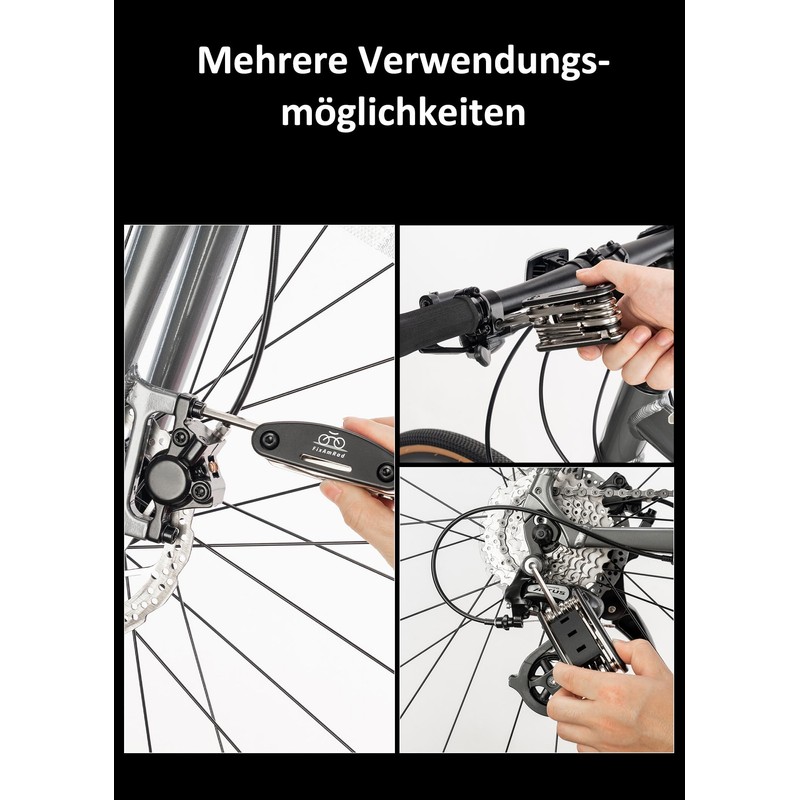 FixAmRad Bicycle Multifunction Tool 16-in-1 Folding Mini Repair Kit with