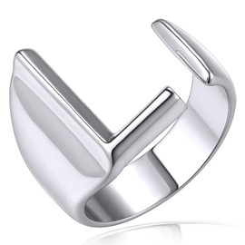 Letter L Large Statement Rings For Women, Silver Initial Harry Style Rings With Gift Box