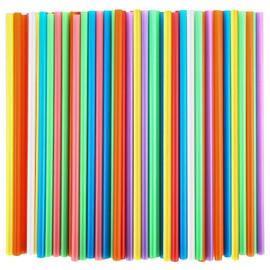 300 Pcs Colorful Plastic Straws, Disposable Drinking Straws, 8.26" Long and 0.23'' Diameter