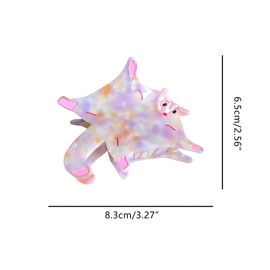Cute Flying Squirrel Acetate Hair Clip, Big Claw Clip for Women, Fantasy Hair Claw