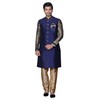 Tathastu Conjunto de pijama Sherwani Kurta para hombre, Azul /