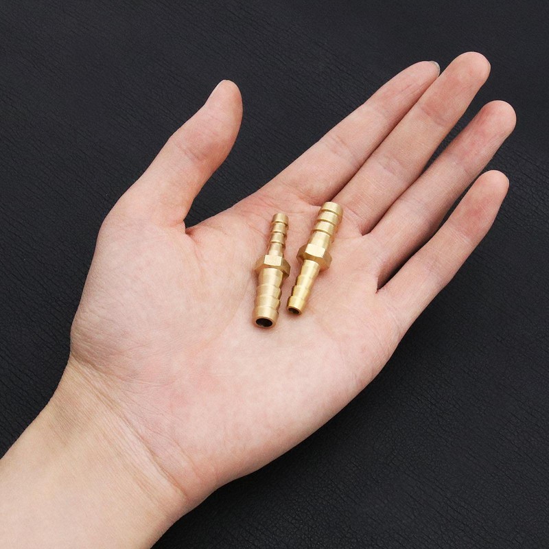 Hose Connector Reducer Brass Beard Straight Connector 8mm to 6mm