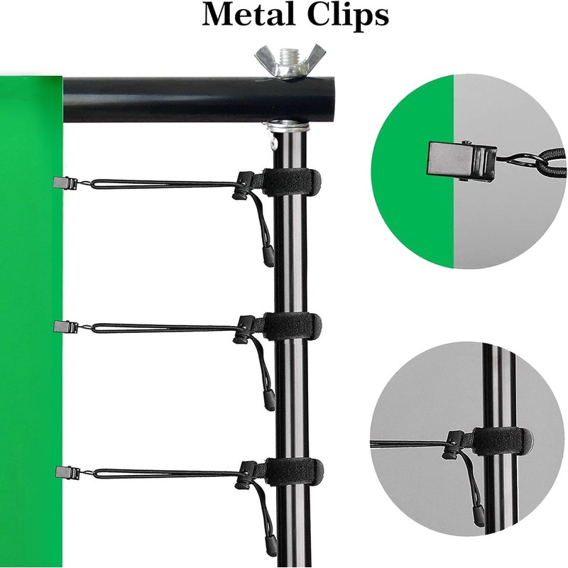 LIVUCEE 2 in 1 Green Backdrop Stand Kit, 6.5x6.5 ft