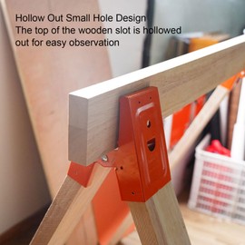 2 Pcs Sawhorse Brackets, Cold Rolled Steel Saw Horse Support Brackets, 25 Degree Opening Angle, Non Slip Clamping Hollow Design, for Woodworking Construction Tools