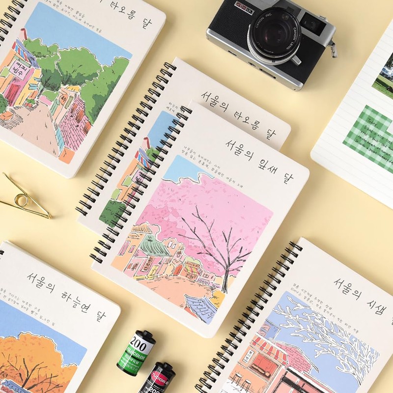 Monolike Seoul Four Seasons A5 Line Spiral Notebook, Summer Seoul