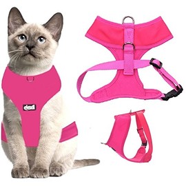 Dexil Luxury Cat Harness Padded and Water Resistant (Pink L-XL)