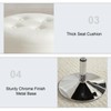 Gitrah White Vanity Chair for Makeup Room Round Ottoman Tufted