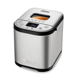 Bread Maker Machine with Gluten-Free Setting, 2LB 1.5LB 1LB Automatic Breadmaker with Homemade Cycle, 15-in-1 Stainless Steel Bread Maker with Recipes