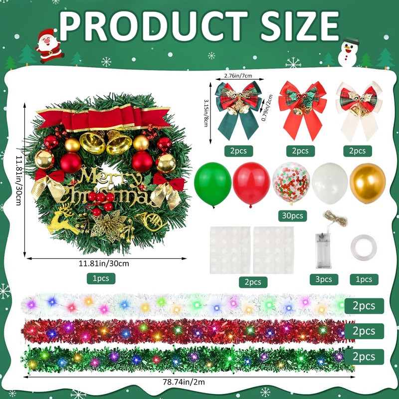 Golf Cart Decorations Kit,Parade Golf Cart Decoration Kit (Christmas)
