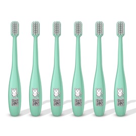LiveOrals Kids Edu Toothbrush (Mint 6 Units) - Fun QR Song for Brushing, Dual Microfine Bristles, Compact 1.8cm Head, Ergonomic Handle, Gentle Care for Kids’ Gums and Teeth