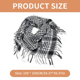 Toumett Black And White Windproof And Warm Scarf,Fashionable Hundred Men And Women Scarf,Keffiyeh Headscarf,Palestinian Scarf,Wrap Unisex