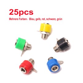 25pcs 4 mm Banana Socket Banana Socket Female Jack 4 mm Banana Binding Post for Banana Plug Terminal Connector Black Red DIY Adapter