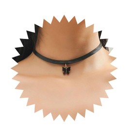 YienDoo Vintage Black Choker Necklace Chain Goth Leather Choker Butterfly Pendant Necklace Velvet Choker Punk Necklace Rock Statement Butterfly Necklace Charm Jewelry Gift for Women