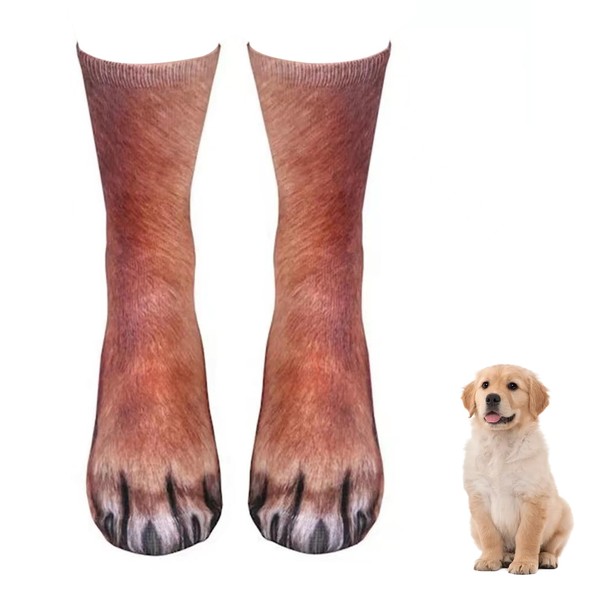 1 Pair Animal Paw Socks,3D Print Animals Feet Pattern Novelty