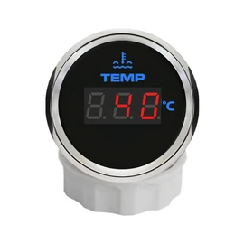 ELING 52mm Digital Water Temperature Meter 40-120 Degree Temp Gauge with 8 Colors Backlight 12V 24V for Car Vessels Yachts