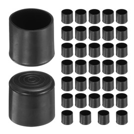 sourcing map 36pcs Round Chair Leg Caps 25mm/1" PVC Chair Leg Floor Protectors Non-Slip Chair Feet Covers for Hardwood Floors Furniture Protectors, Black