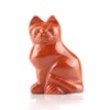 50mm Red Jasper Cat Statue Feng Shui Crafts Carved Figurine