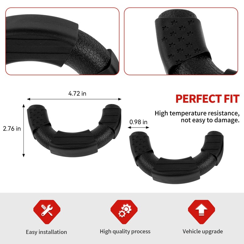 Jimen for F150 Tow Hook Cover, 2PCS Front Trailer Hitch
