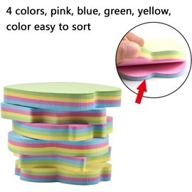 GUMTAPE Tree Shape Sticky Notes 76 mm x 76mm, 8 Pads of 100 Sheets/Pad, Rainbow MixColor Sticky Notes 11508/08. Cute Mixed Colour for Office/Home/Kitchen/Baking/School(8 Pads)