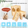Natural Wood Hamster Cage Accessories, Maze Cabin with Fun Slide