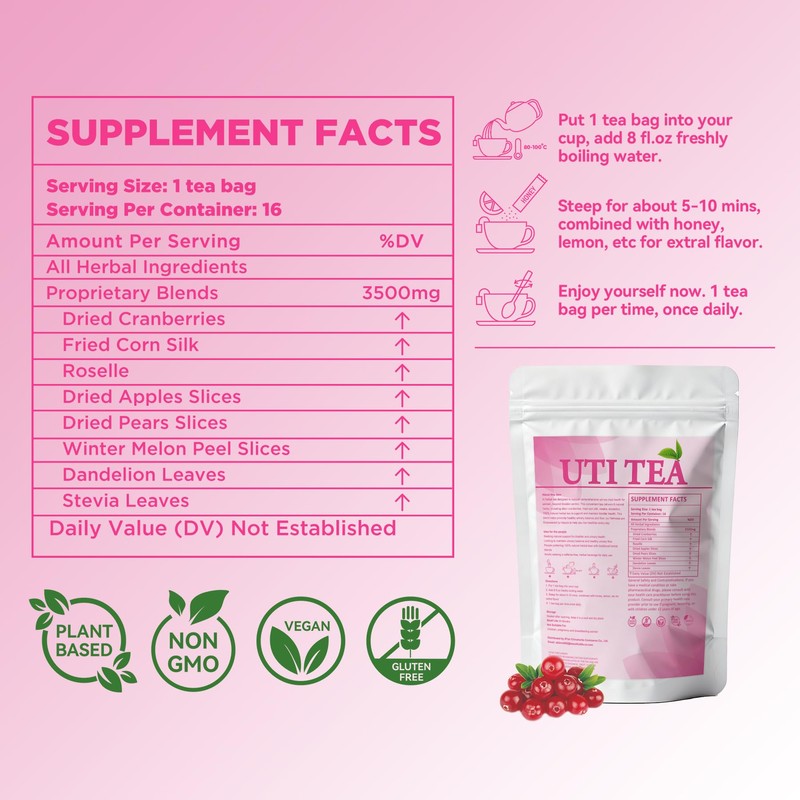 Aromlife UTI Tea for Women, Herbal UTI Tea for Cleanse