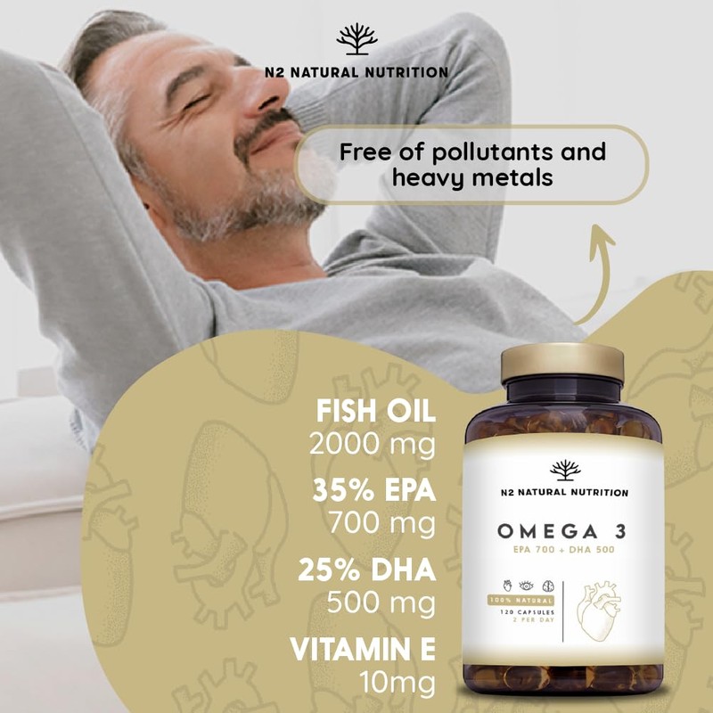 N2 Natural Nutrition Omega 3 Fish Oil 2000mg Capsules. Super