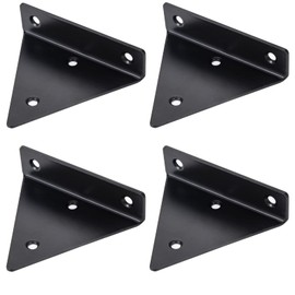 Shelf Brackets Metal Heavy Duty Shelf Brackets Invisible Triangle Wall Brackets with Screws for Bookshelves Kitchen Shelves Pack of 4 Black