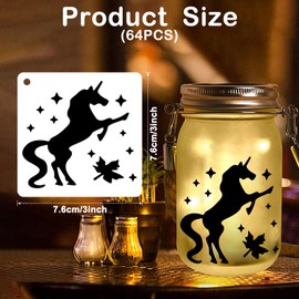 OOTSR 64pcs Fairy Stencils for Painting, 3" Reusable Template Plastic Stencils for Card Making Scrapbooking Crafts DIY on Wood Wall Canvas Fabric Home Decor