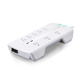 360 Electrical 360550 Visionary3.4 Surge Protector with 8 Outlets, Combo Data, Dual 3.4 Amp/17 Watt USB Charging, White