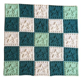 Crochet Pattern for Babies Blanket Star Motifs, Puff Stitch Baby Blanket Crochet Instructions, A5 Booklet