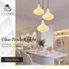 CATINER 11" Milk White Glass Pendant Light, Blown Glass Hanging