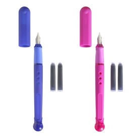 Herlitz 8621351 Fountain pen Tornado, for beginners, A-feather, colored with Gummigriffzon (Assorted colors)