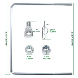 Cutetool M157573 Front Draft Rectangular Shape U-Bolt Kit Suitable for JohnD-eere Eztrak Z245/Z425/Z435/Z445 Mower Replace U-Bolt - M157573 M154140/Hexagonal Nut M12-14M7275/Life Arm Trunnion-M155218