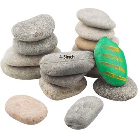 ACXFOND 20 Pcs Extra Large Rocks for Painting, 4-5 Inch iver Rocks Painting Stones Smooth Flat Rocks for Arts for Kids Project, Crafts and Family DIY Project