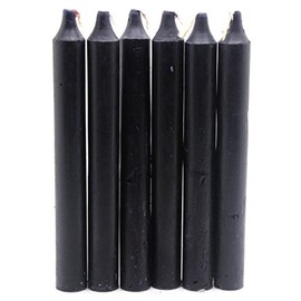 Govinda - Taper Candle 6 Inch - Black- Pack of 36