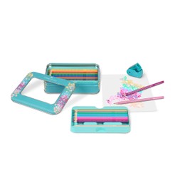 Faber-Castell 201641 Sparkle Gift Set, 20 Colouring Pencils and a Mini Rubber Sharpening Box