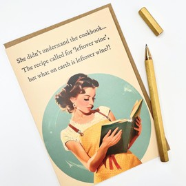 Old English Co. Funny Best Friend Birthday Cards For Her - 'Leftover Wine' Birthday Card for Her - Friendship Gifts For Women - Hilarious Mother's Day Card for Mum - Sister, Aunt, Niece, Daughter