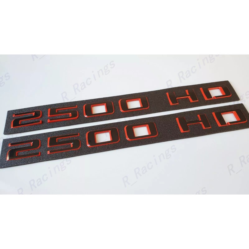 GM AUTO 2PC Black Red 2500 HD Emblem Nameplate 2019-2023