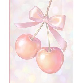 Coquette Notebook: Cute Aesthetic Notebook for School, College Ruled, Coquette School Supplies, Trendy Preppy Pink Bow and Cherries