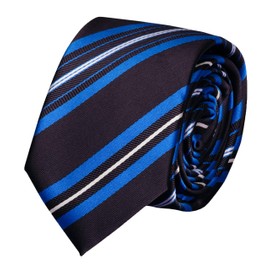 Fabio Farini - Elegant Men's Ties Striped in 6 cm and 8 cm Width with 150 cm Length - Men's Tie as a Gift or Occasions such as Wedding, Confirmation, Prom, Black Navy Blue White