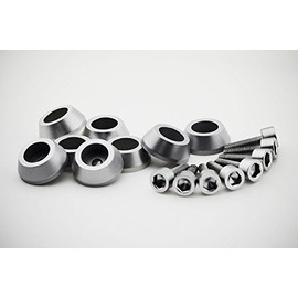 Ballistic 814 Jester Silver Short Bolt Washer Kit for (1) Wheel Worth (8 Pieces)