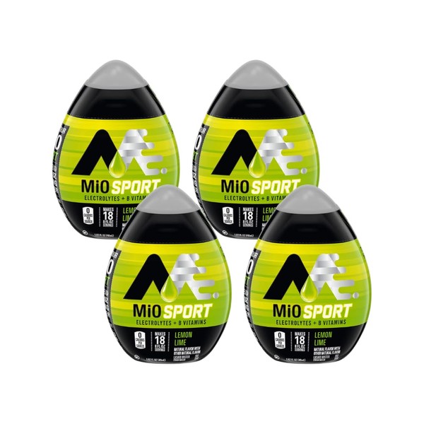 Mio Sport Liquid Water Enhancer, Lemon Lime, 1.62 Ounce, (Pack of 4)
