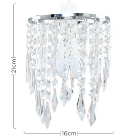 Chandelier Design Ceiling Pendant Light Shade with Clear Acrylic Jewel Effect Droplets
