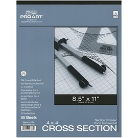 Pro Art 8-1/2-Inch by 11-Inch Cross Section Paper Pad, 4 Squares per Inch
