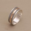 NOVICA No Stone Yellow Gold & Sterling Band Ring 'Way