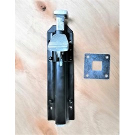 Infinity Decor® Heavy Duty Black Coated Metal Foot Operated Dead Bolt for Gate/Garage/Stable Door Ground/Floor – 200mm Metal Lock for Multi- Purpose Use