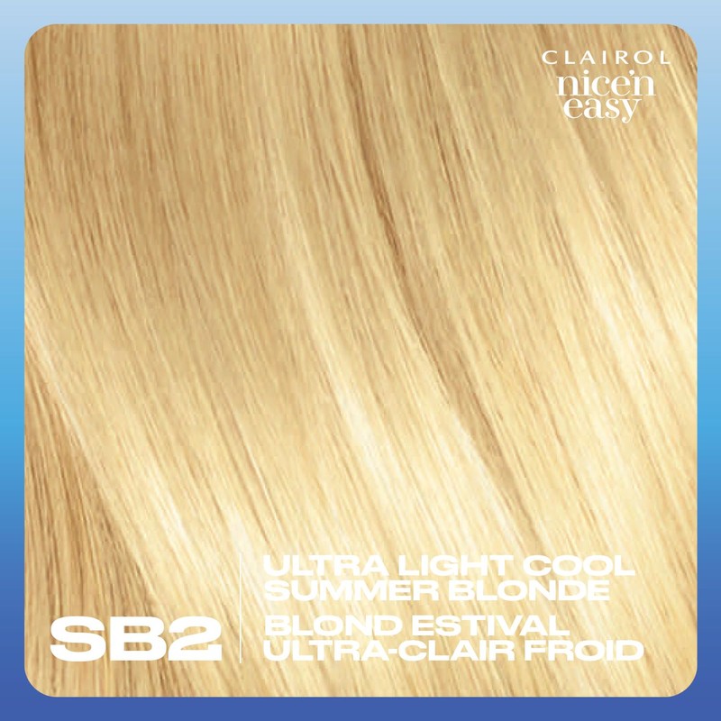 Clairol Nice'n Easy Permanent Hair Dye, SB2 Ultra Light Cool