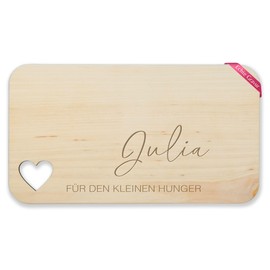 Breakfast Board Wooden Heart - Statement - For Little Hunger Time Gift Bread Board - 22.5 x 12.5 - Wood - Bread Time Boards