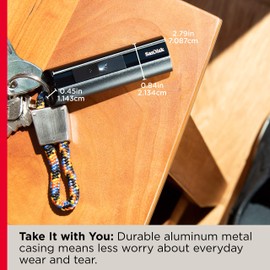 SanDisk 512GB Extreme PRO USB 3.2 Solid State Flash Drive - Up to 420MB/s, Durable Aluminum Metal Casting - SDCZ880-512G-GAM46,Black